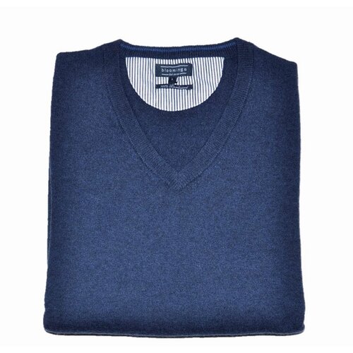V-Neck Pullover aus Lambswool in Navy-Blau L