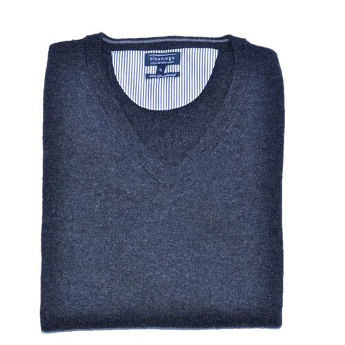 V- Neck Lambswool-Pullover in Anthrazit L