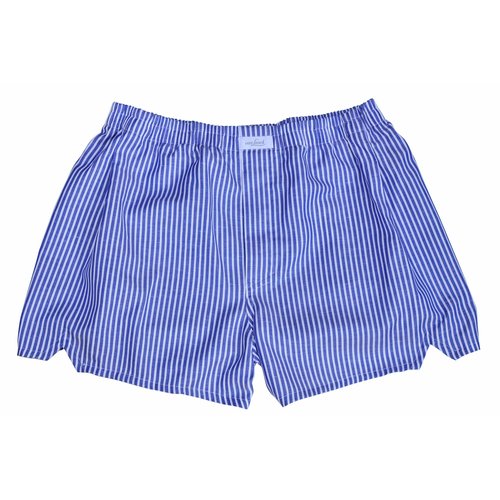 Boxer-Shorts in wei mit Blauem Blockstreifen