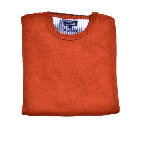 O-Neck Lambswool-Pullover/ Rost-Melange 3 XL