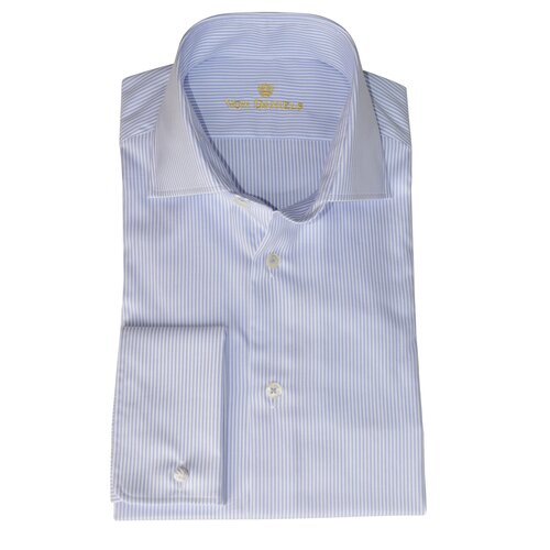 Business-Hemd  m. Doppelmanschette Blau/wei  SF 41