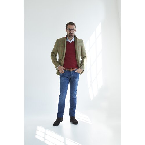 Tweed - Jackett Johannes Oliv/Rost 114