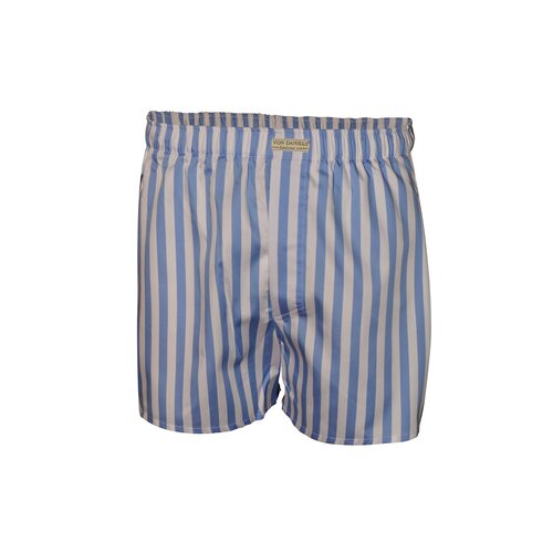 Boxer-Shorts Cotton Hellblau-Wei� Blockstreifen