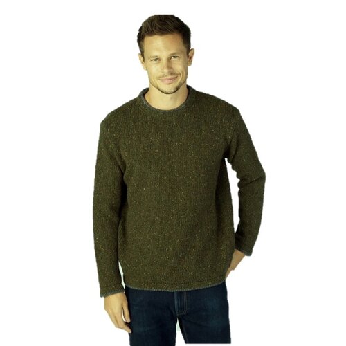 Rundhals-Sweater in Loden-Grn XXXL