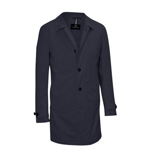 Mantel Mailo aus washed Cotton in Navy 46