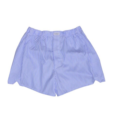 Boxer-Shorts in Wei mit feinen blauen Streifen 56