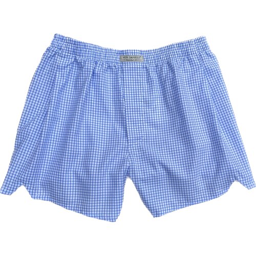 Boxer-Shorts in Wei m. Blauem Gitterkaro 52