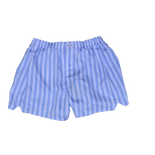 Boxer-Shorts in Weiß mit Hellblauen Blockstreifen