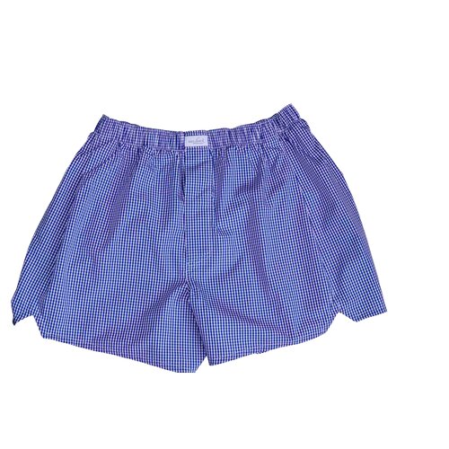 Boxer Shorts in Wei� mit Blauem Vichy-Karo made by van Laack