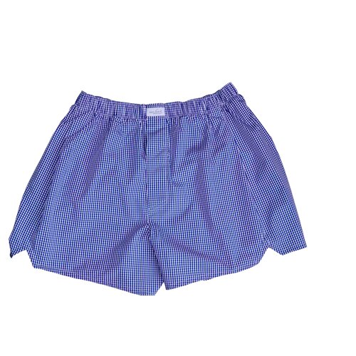 Boxer Shorts in Wei mit Blauem Vichy-Karo made by van Laack 50