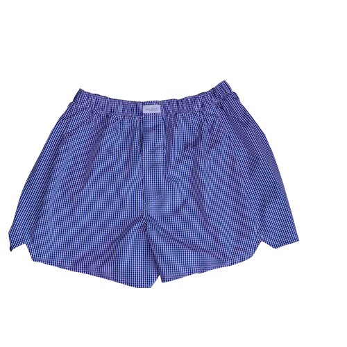 Boxer Shorts in Weiß mit Blauem Vichy-Karo made by van...