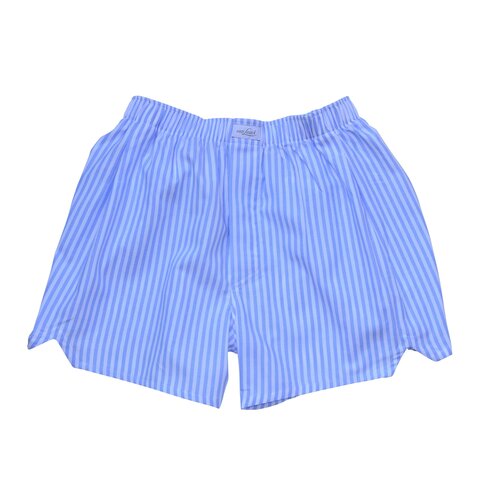Boxer-Shorts in Weiß mit Hellblauen Streifen 50