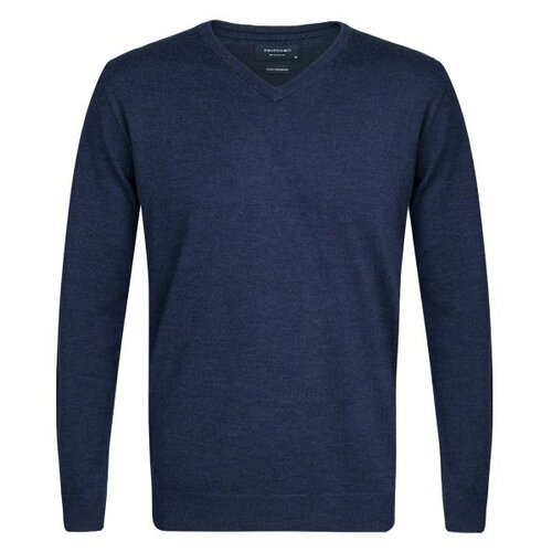 Pullover V-Neck in Merino-Extrafine/  Navy von Profuomo S