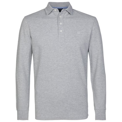 Lang-Arm Polo-Shirt in Hellgrau von Profuomo S