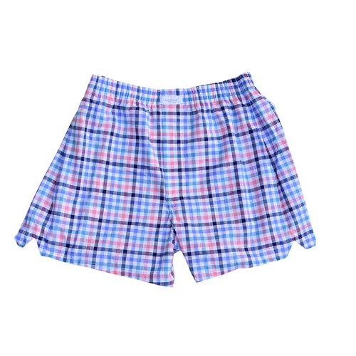 Boxer-Shorts in Wei/Blau/Rosa kariert 56