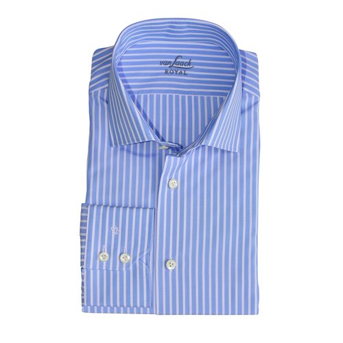Businesshemd Rato in Hellblau m. weißen Streifen in Tailor Fit