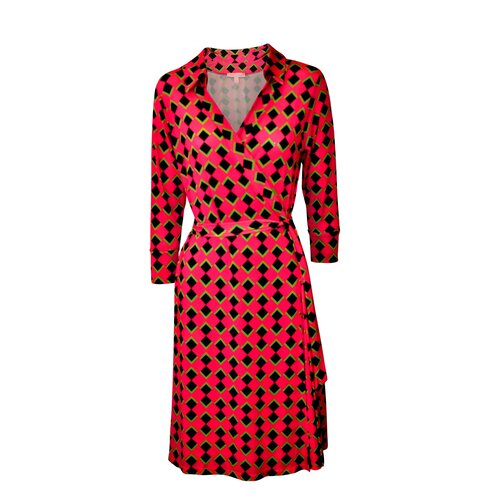 Kleid in Wickel-Optik Wrap Me! Karo/Pink