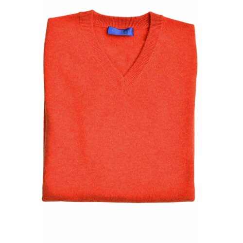 Pullover aus Cashmere  V-Neck in /Burnt Orange XXL