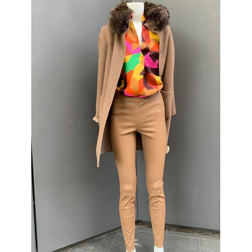 Hose / Leder-Leggings in Camel 44