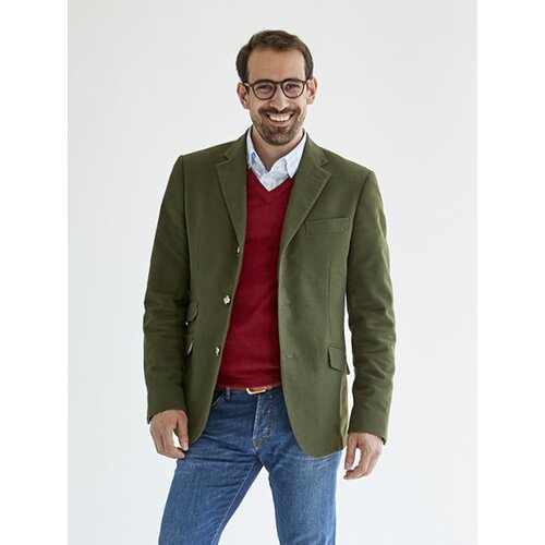 Jackett Konrad aus Lightweight Moleskin in Oliv