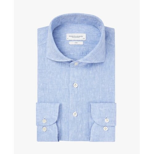 Hemd Cut Away aus Cotton u. Leinen in Hellblau 38