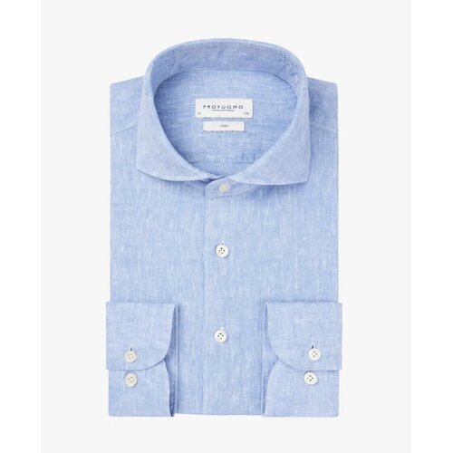 Hemd Cut Away aus Cotton u. Leinen in Hellblau 45
