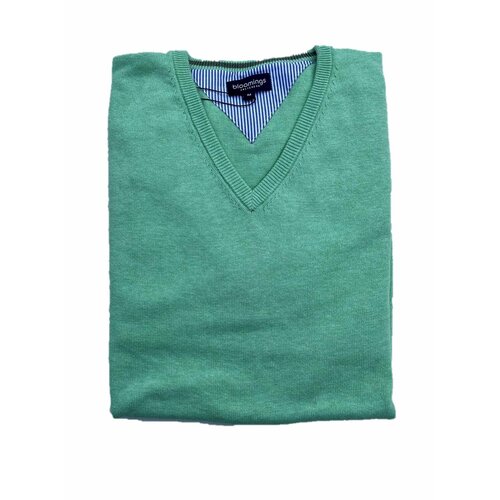 Pullover V-Neck Baumwolle  in Mai-Grn XL