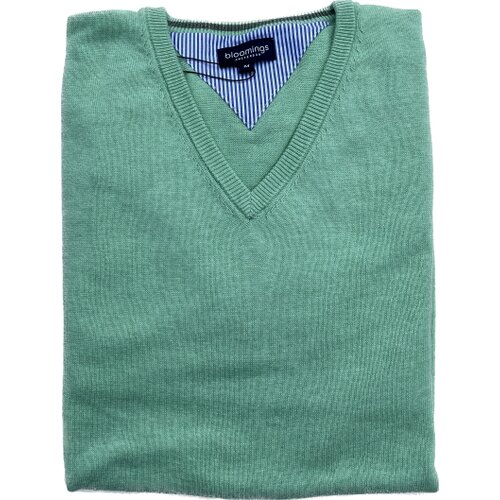 Pullover V-Neck Baumwolle  in Mai-Grn 3 XL