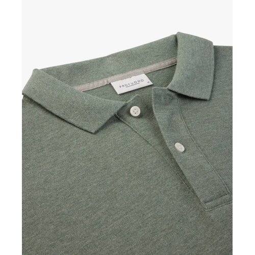 Polo-Shirt aus Cotton-Piquee in Grün-Melange