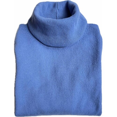 Rollkragen-Pullover aus Cashmere in Hell-Blau L