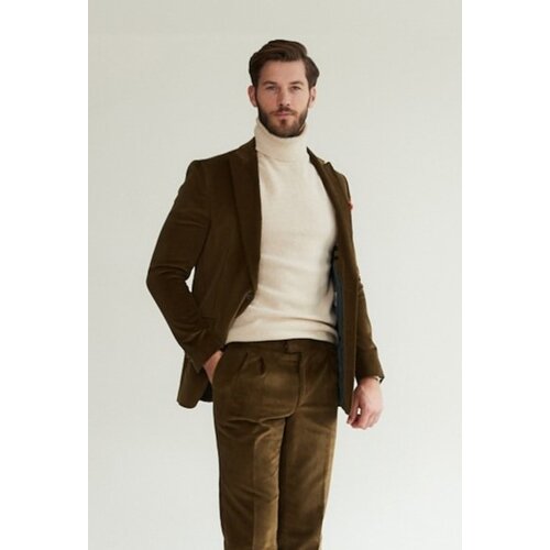 Jackett Kurt aus Cord in Oliv 60