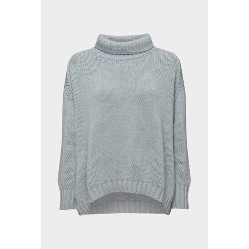 Pullover Roll-Neck Oversize in Hell-Blau