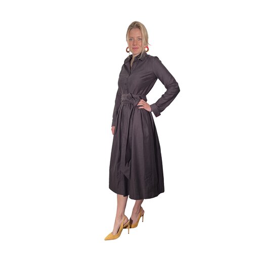 Hemdblusen-Kleid Cosi aus Soft-Flannel in Taupe