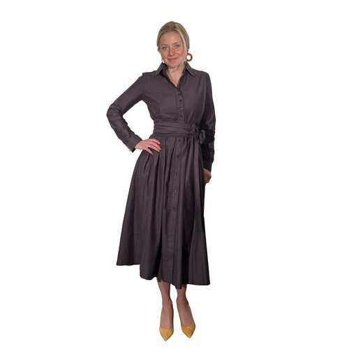 Hemdblusen-Kleid Cosi aus Soft-Flannel in Taupe 44 (Ital. 50)