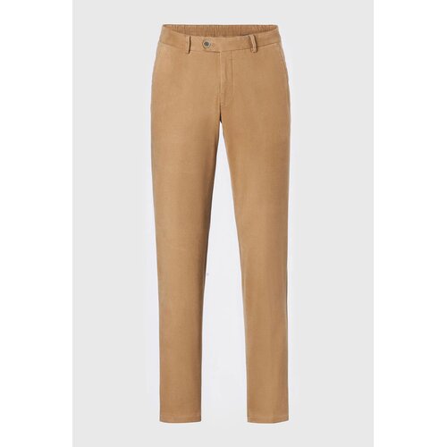 Chino Trento in Slim Fit aus Moleskin/ Camel