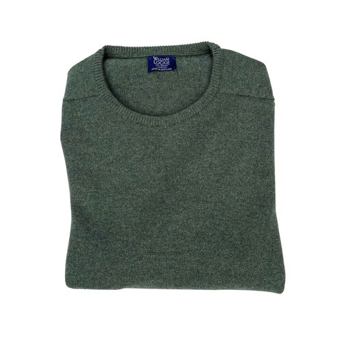 Lambswool-Pullover mit O-Neck in Farbe Rosemary