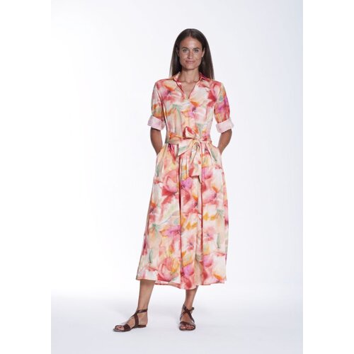 Kleid Julene in Maxi-Lnge Peach/Grn/Pink M