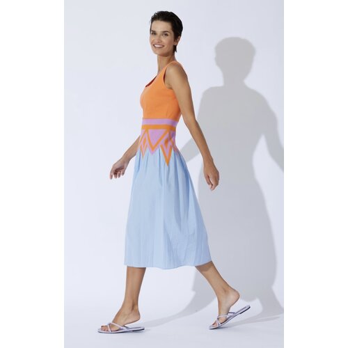 Kleid Lazika  mit Orangefarbener Bordre 44