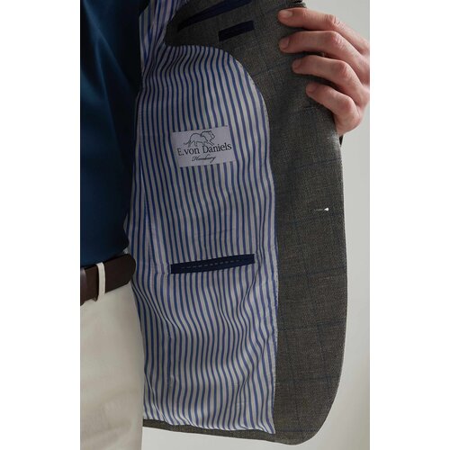 Jackett Caspar aus Leinen u. Wolle in Taupe/ Navy