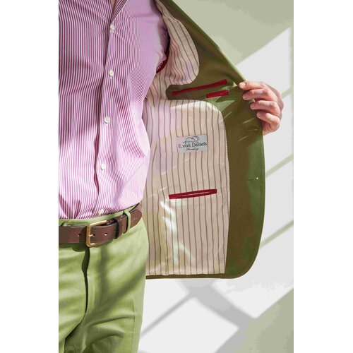 Baumwoll-Anzug Robert aus Baumwolle in Hell-Oliv