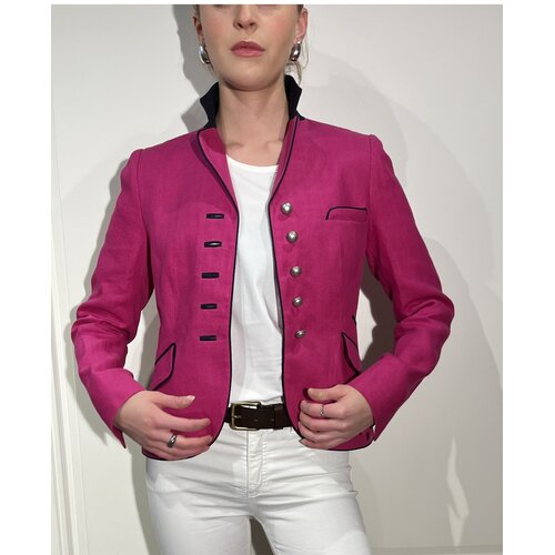 Blazer Antonia aus Leinen in Pink-Navy/ Made by Lodenfrey 36