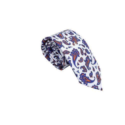 Paisley in Blau/Orange 7,5 cm