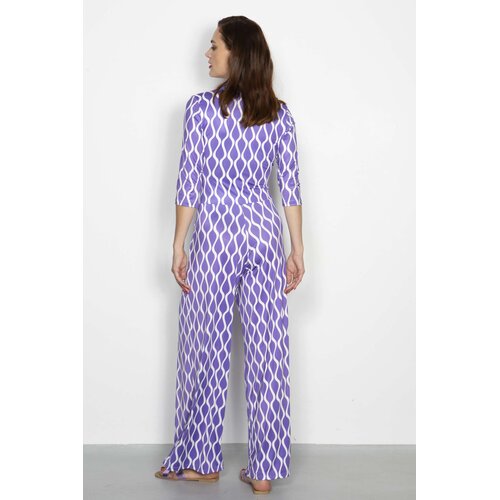 Jumpsuit Jump in Wavy Lilac White