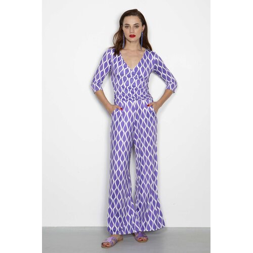 Jumpsuit Jump in Wavy Lilac White XS