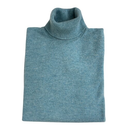 Rollkragen-Pullover Jade Mel. aus Cashmere