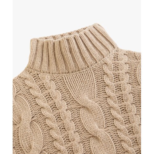 Pullover  Stehkragen in Beige