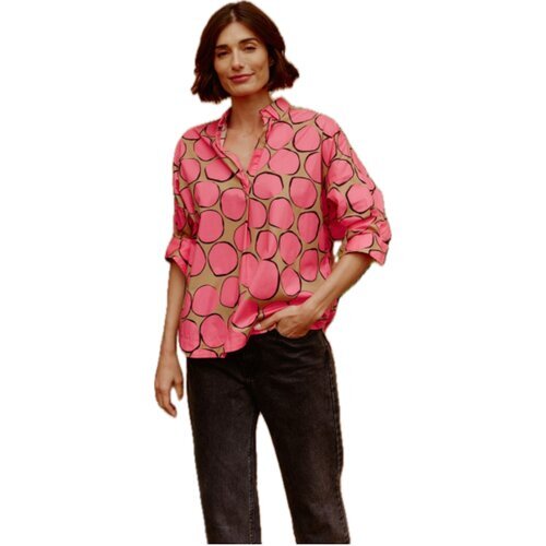Bluse Mira in Korall/Camel XL
