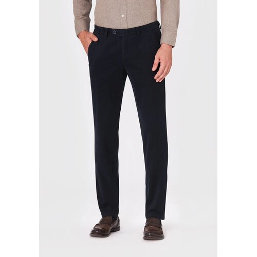 Chino Trento in Slim Fit aus Moleskin in Navy