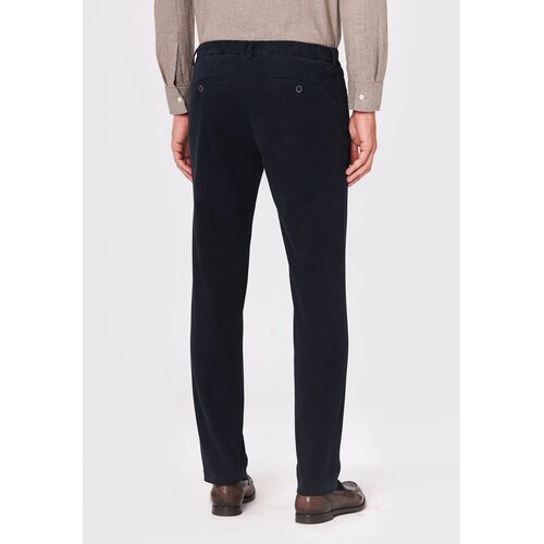 Chino Trento in Slim Fit aus Moleskin in Navy 54