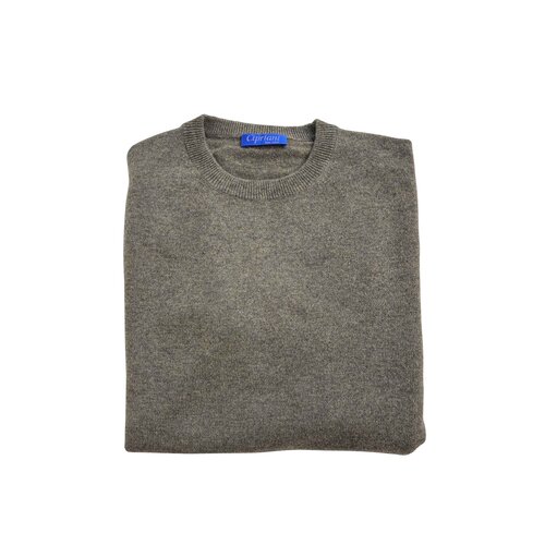 O-Neck Cashmere Pullover in Moos-Grn